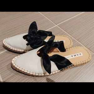Zara NATURAL MULES WITH BOWS